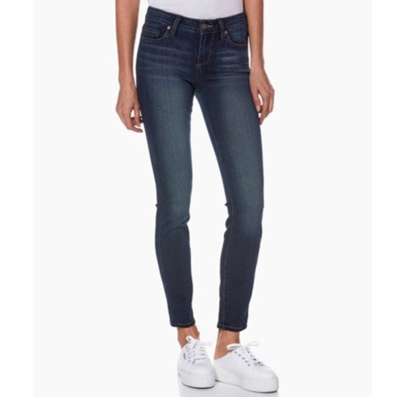 Women's Paige Verdugo Mid-Rise Dark Wash Cropped Skinny Ankle Jeans Size 27 EUC - Picture 1 of 8
